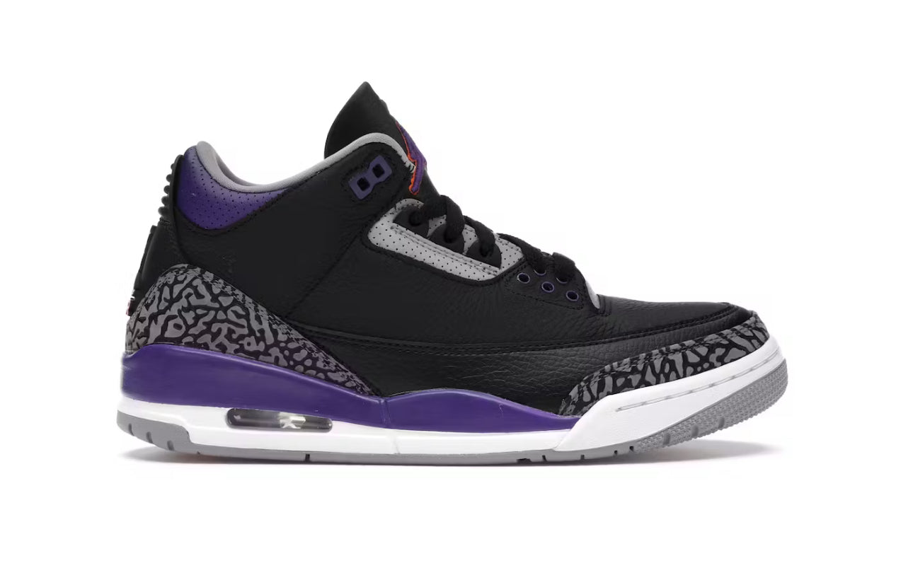 AIR JORDAN 3 BLACK COURT PURPLE