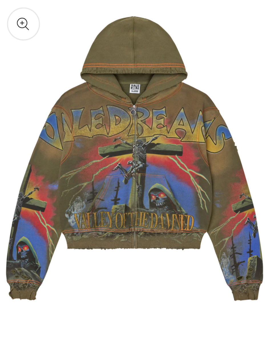 VALE DAMNED ZIP UP OLIVE