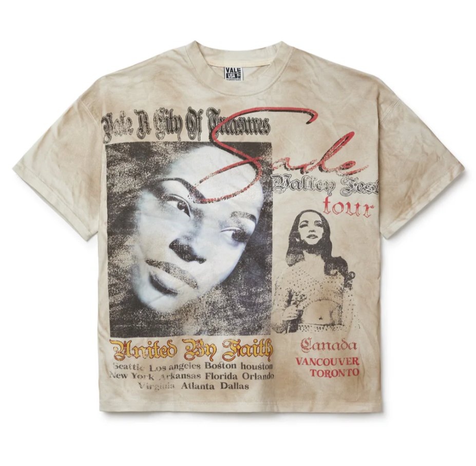 VALE TRASHED VALLEY TOUR CREAM TEE