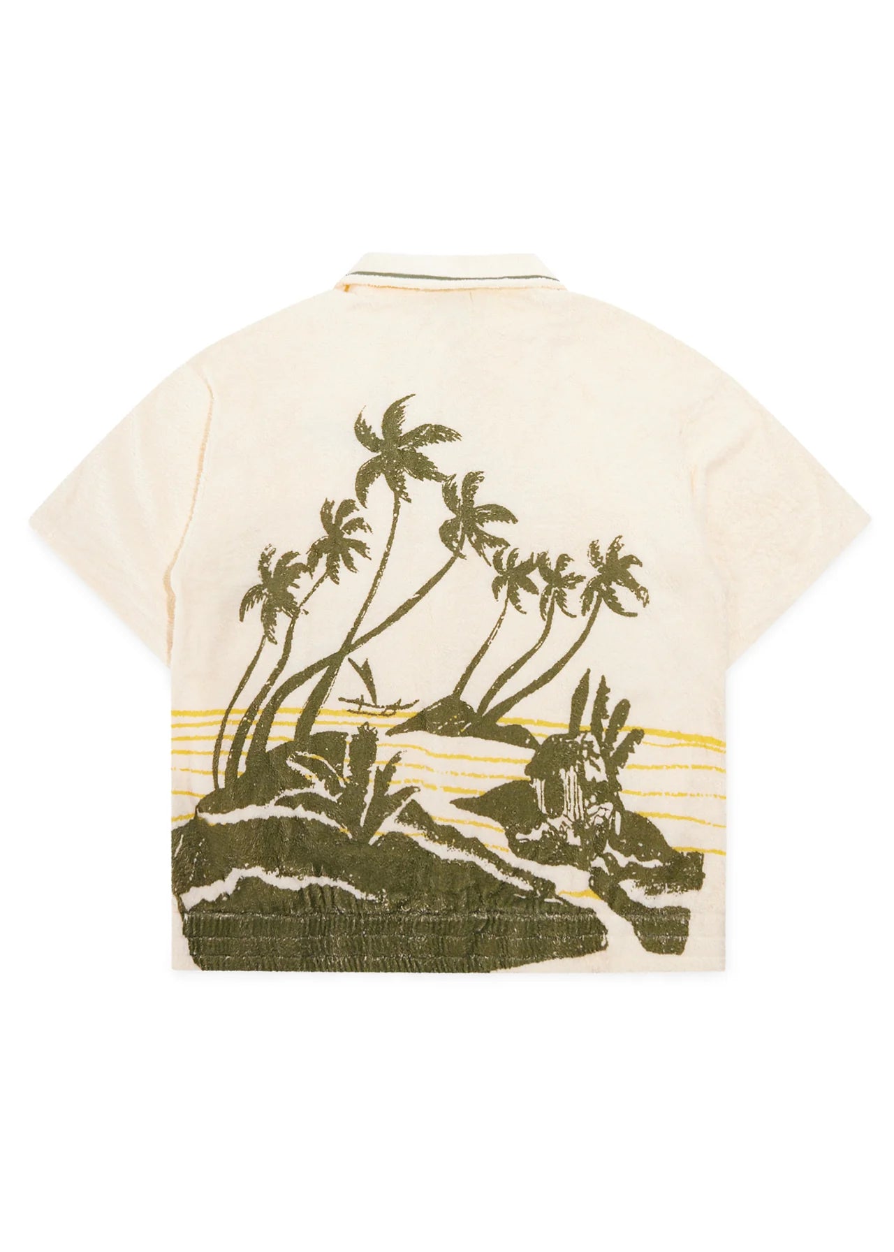 DIET STARTS MONDAY Palm Terry Shirt-Cream/Green