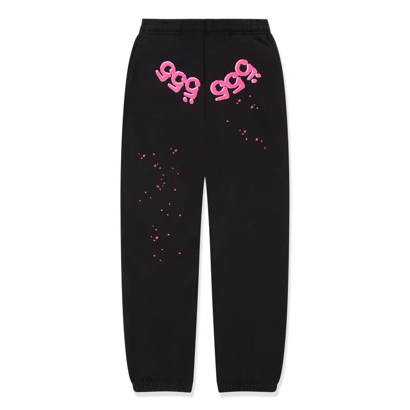 SP5DER ANGEL NUMBER SWEATPANTS BLACK PINK