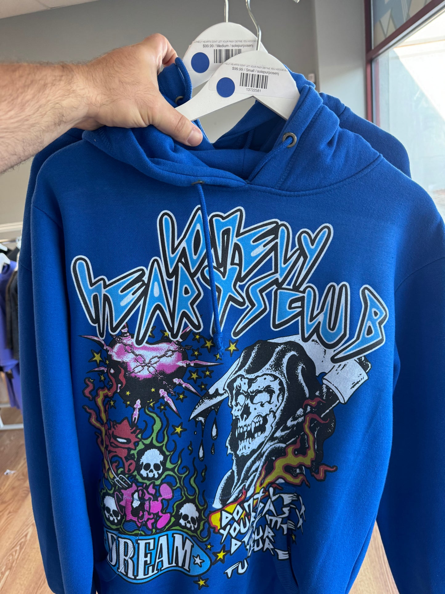 LONELY HEARTS DEFINE YOU BLUE HOODIE