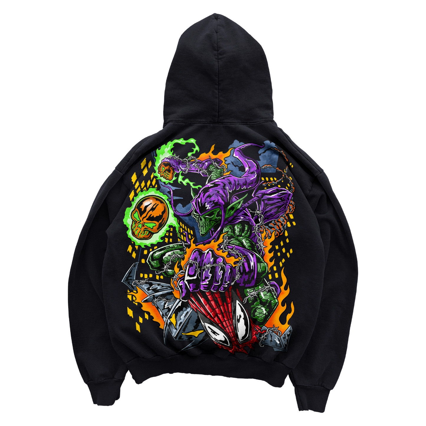 WARREN LOTAS GREEN GHOUL HOODIE BLACK