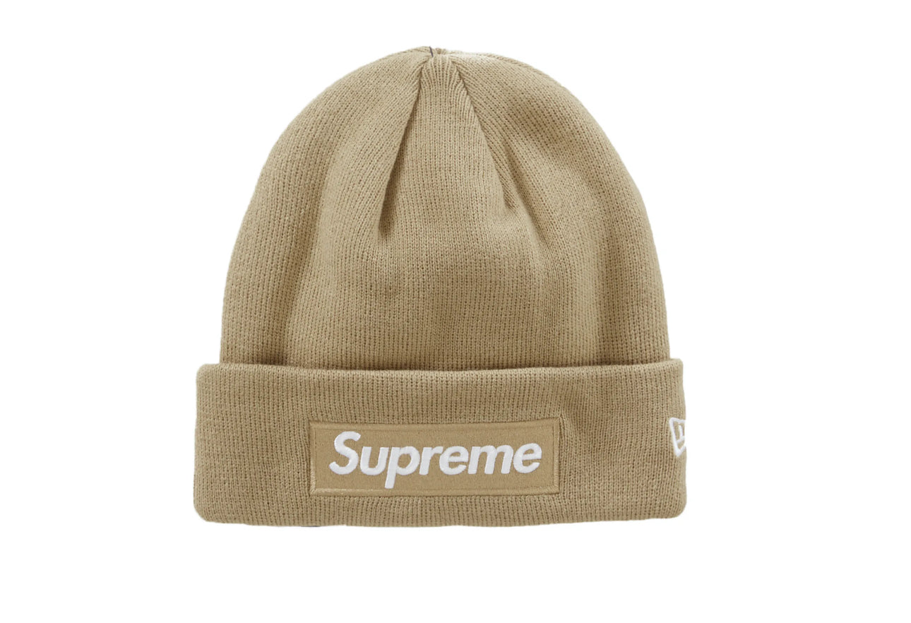 SUPREME NEW ERA BOX LOGO BEANIE DARK SAND (FW23)