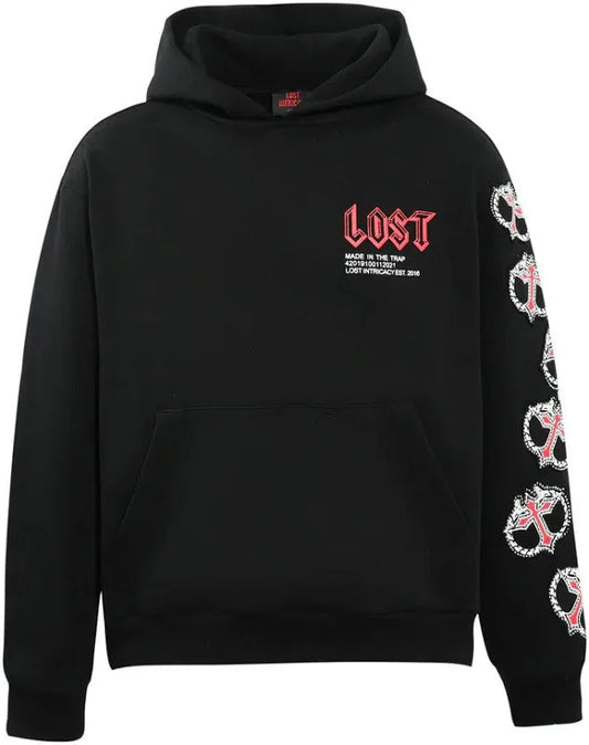 LOST INTRICACY MITT HOODIE BLACK/RED