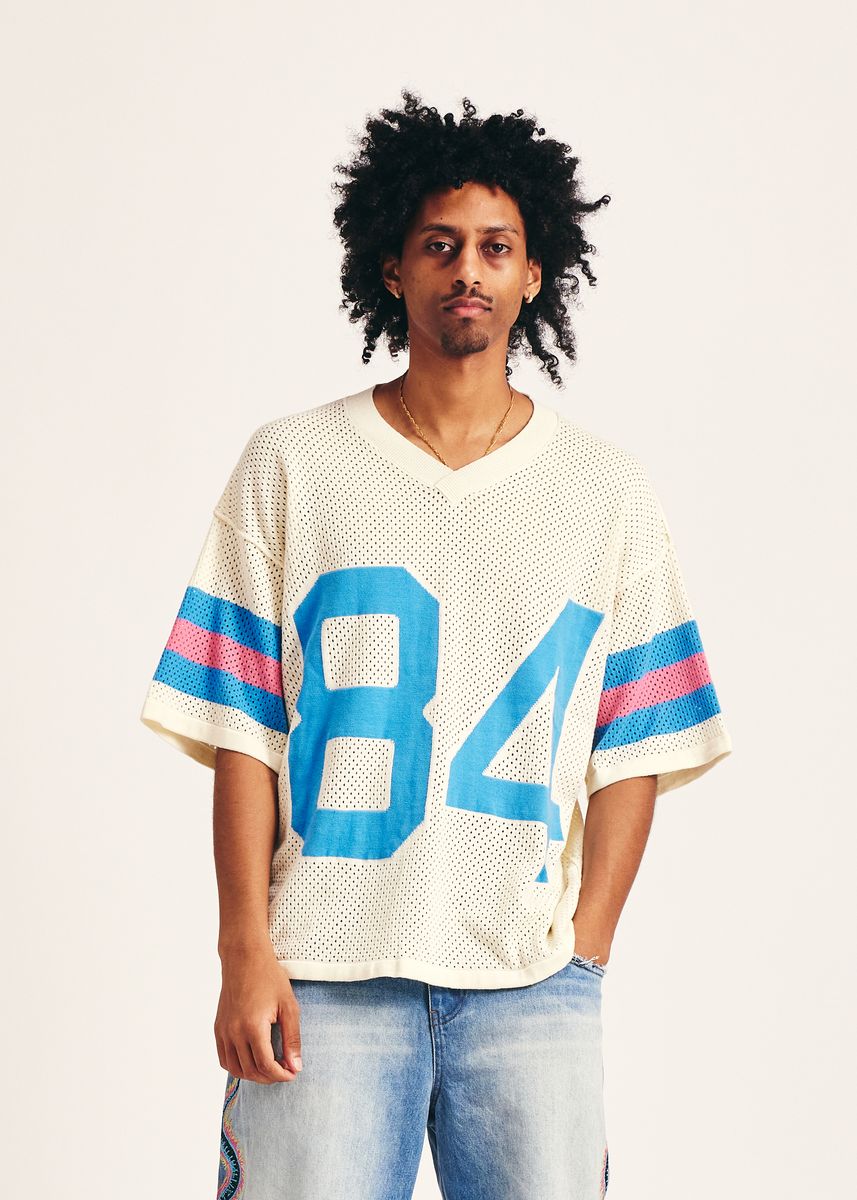 DIET STARTS MONDAY Knit Jersey CREAM BLUE PINK