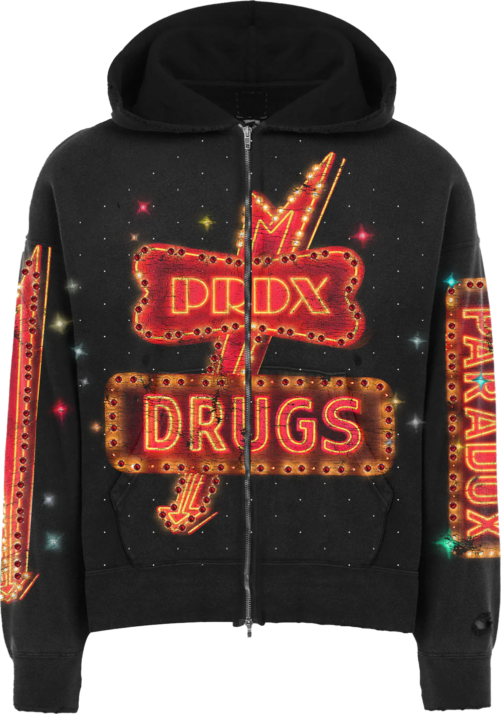 PARADOX DRUGS ZIP UP HOODIE (BLK/RED)