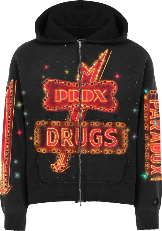 PARADOX DRUGS ZIP UP HOODIE (BLK/RED)