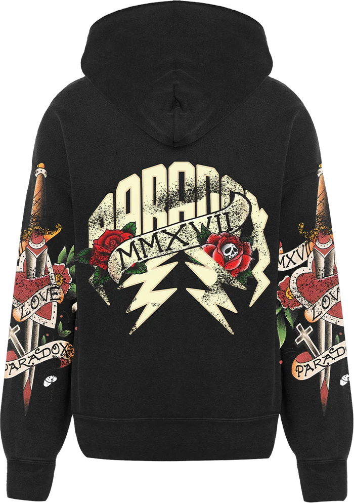 PARADOX FAKE LOVE HURTS ZIP UP HOODIE