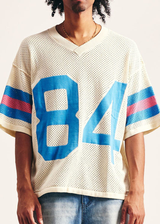 DIET STARTS MONDAY Knit Jersey CREAM BLUE PINK