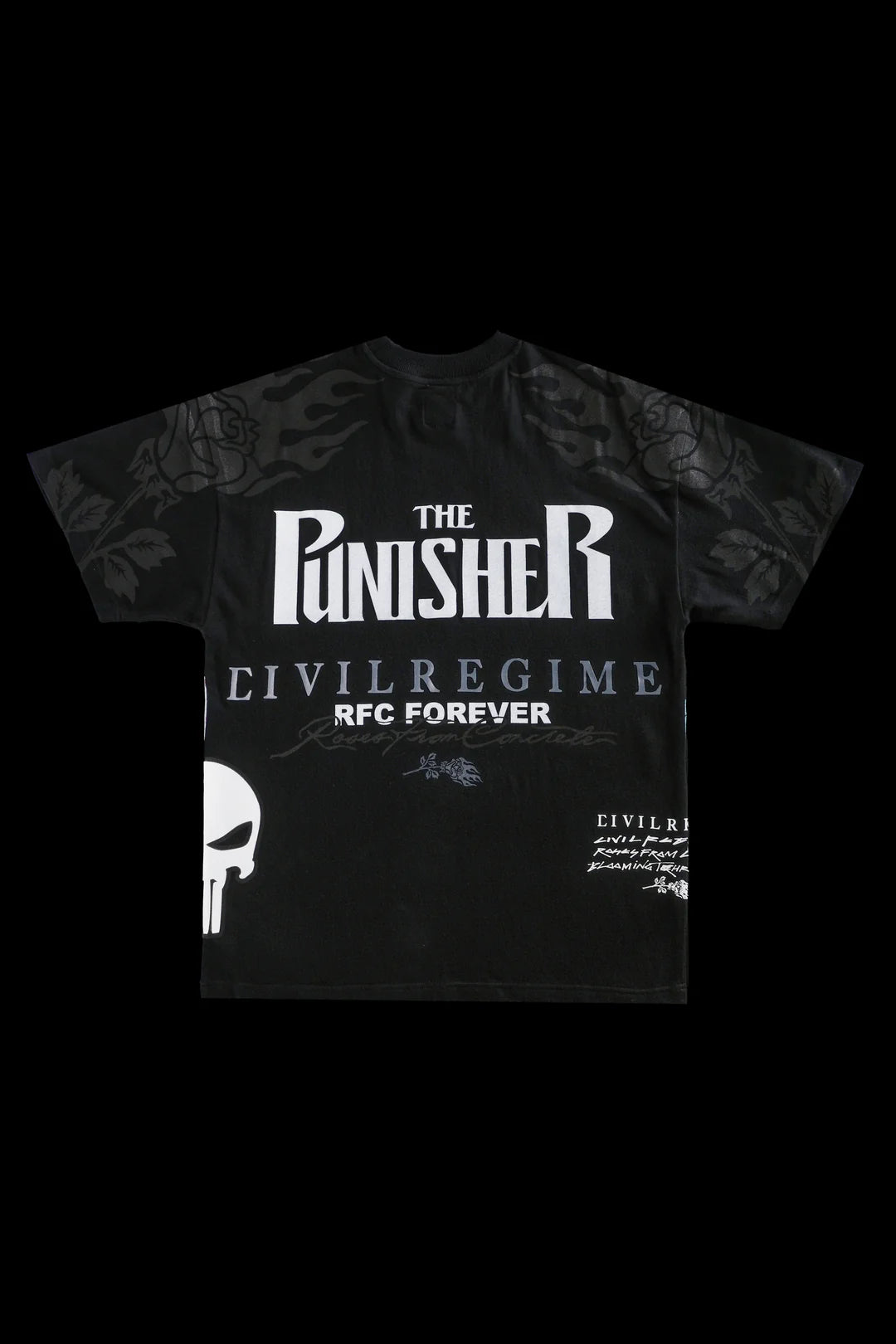 CIVIL REGIME THE PUNISHER Oversized Tee Vintage Black