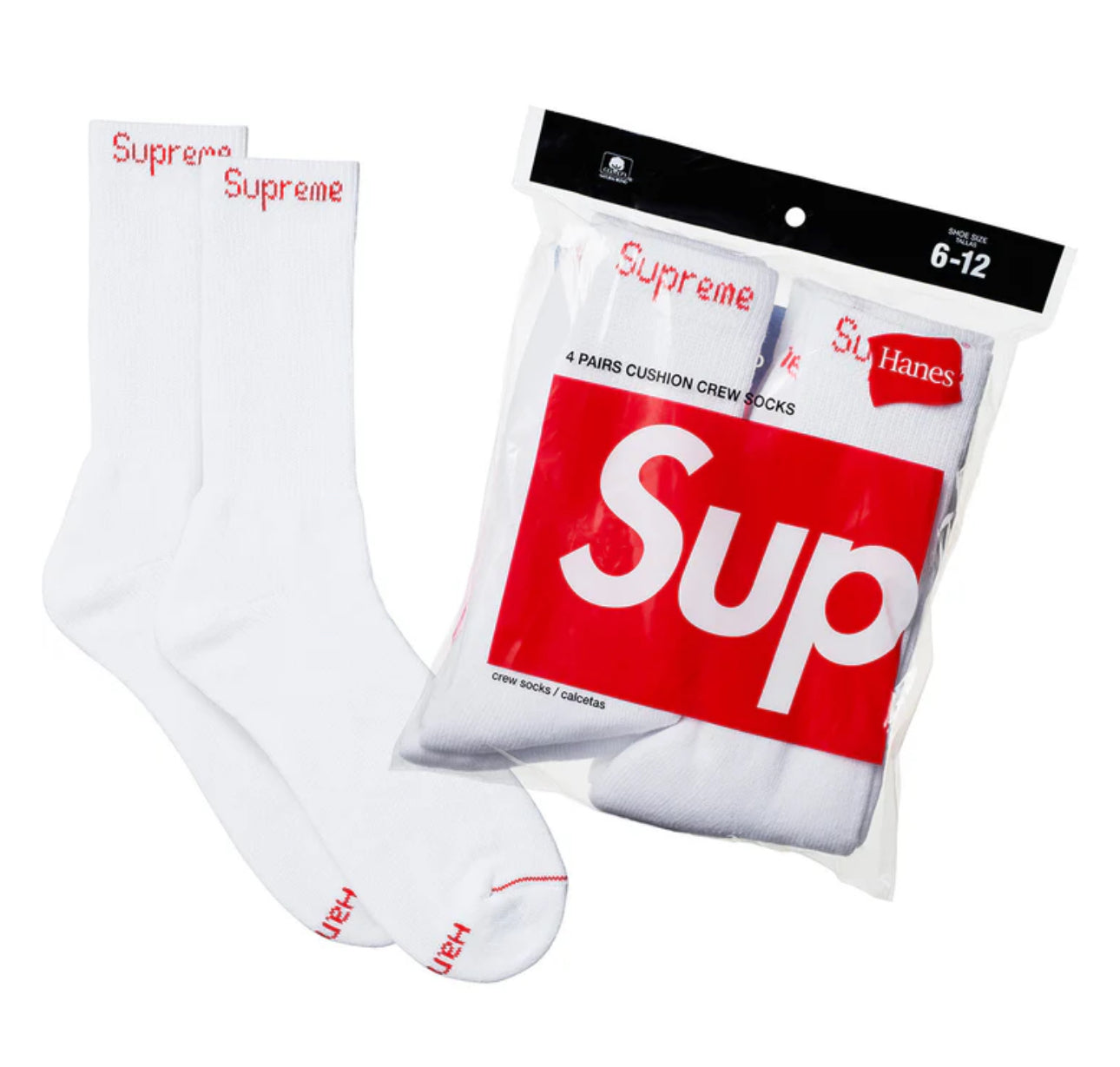 Supreme®/Hanes® Crew Socks (4 Pack)
