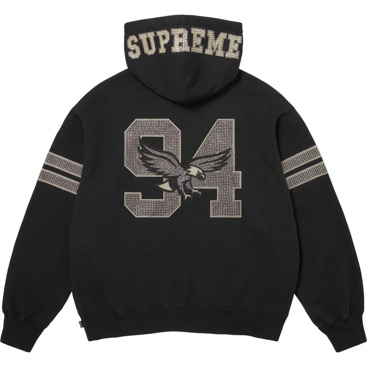 SUPREME EAGLES RHINESTONE HOODIE BLACK