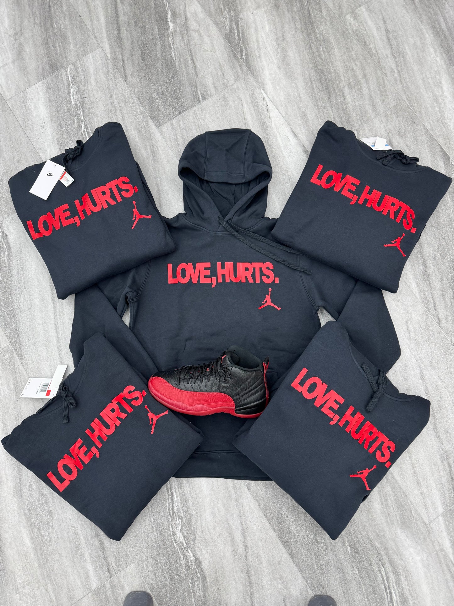 JORDAN LOVE HURTS BLACK HOODIE