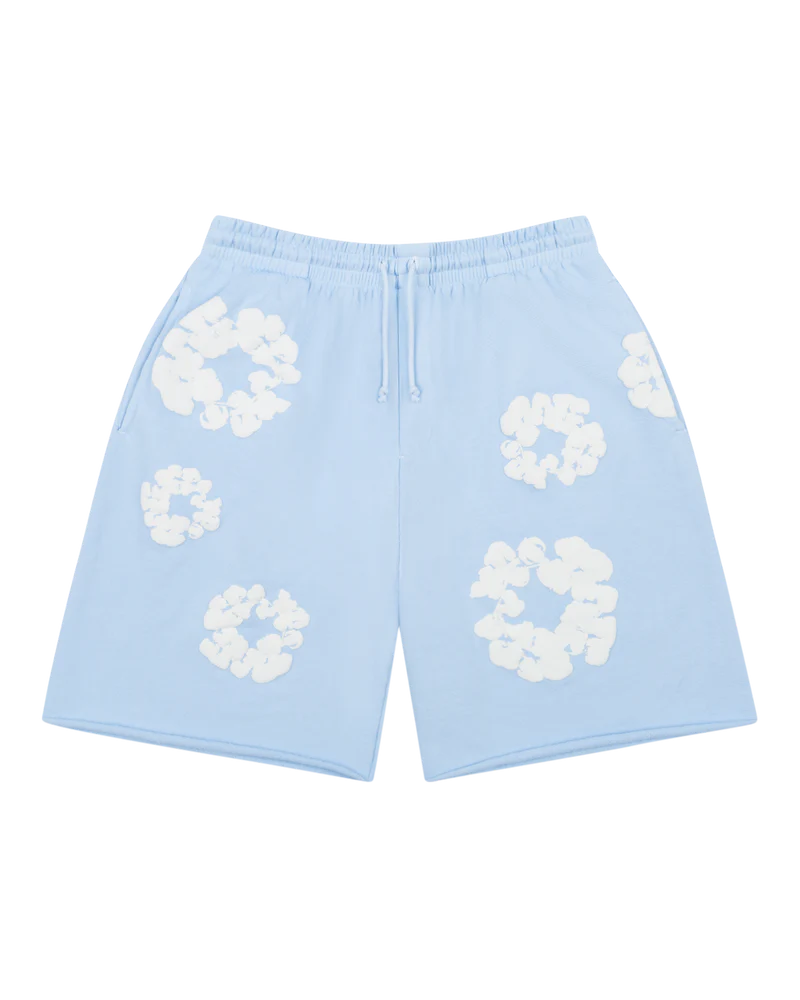 DENIM TEARS Cotton Wreath Sweatshorts Powder Blue