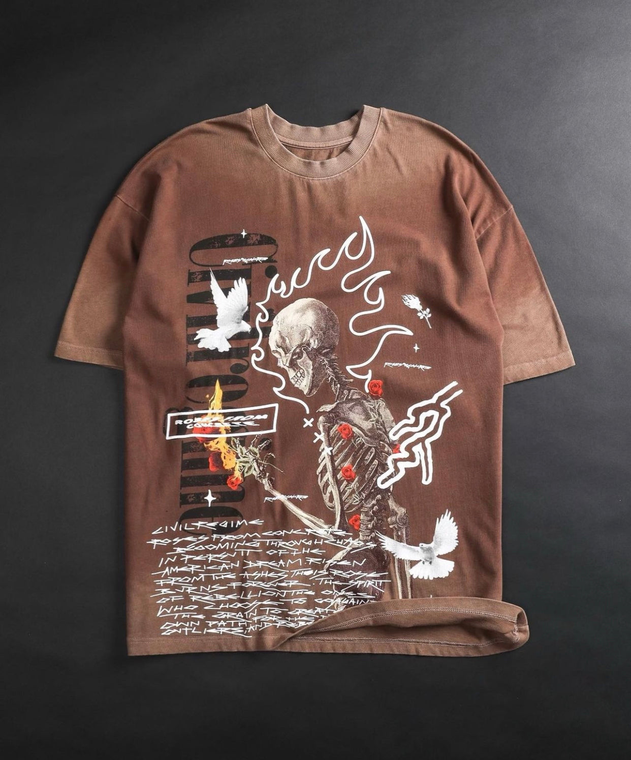 CIVIL REGIME REAP WHAT YOU SEW OS TEE BROWN