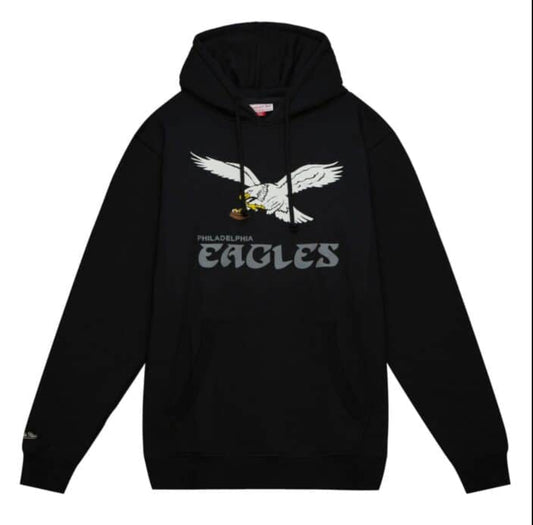 MITCHELL & NESS RETRO EAGLES HOODIE BLACK WHITE