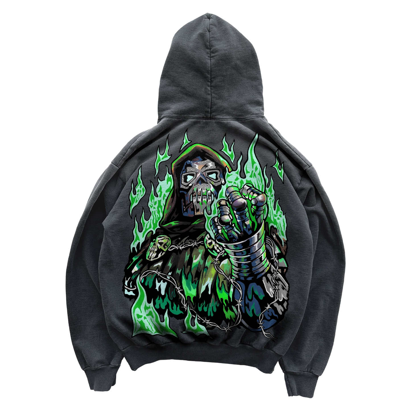 WARREN LOTAS METAL FACE HOODIE VINTAGE BLACK