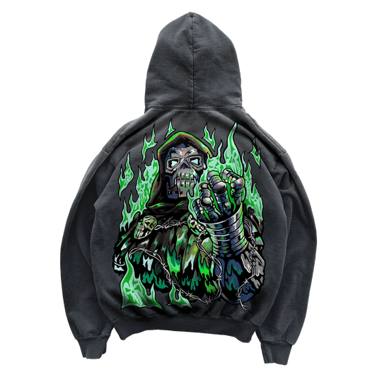 WARREN LOTAS METAL FACE HOODIE VINTAGE BLACK