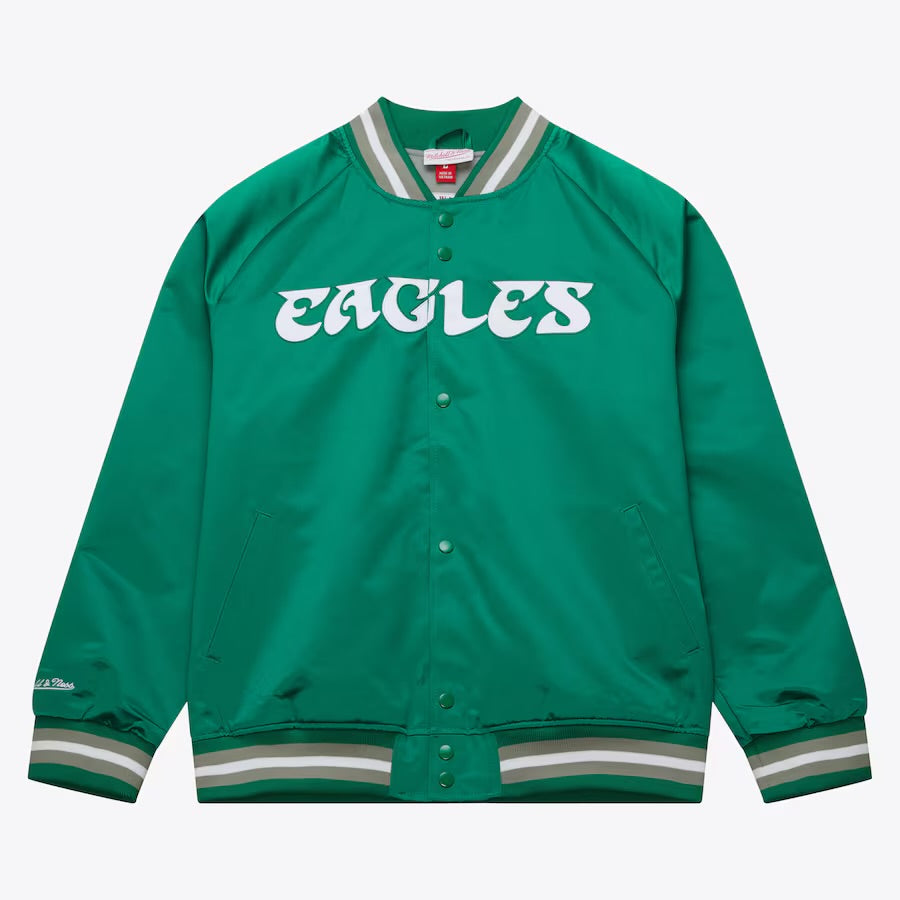 MITCHELL & NESS Kelly Green Philadelphia Eagles Lightweight Satin Jacket