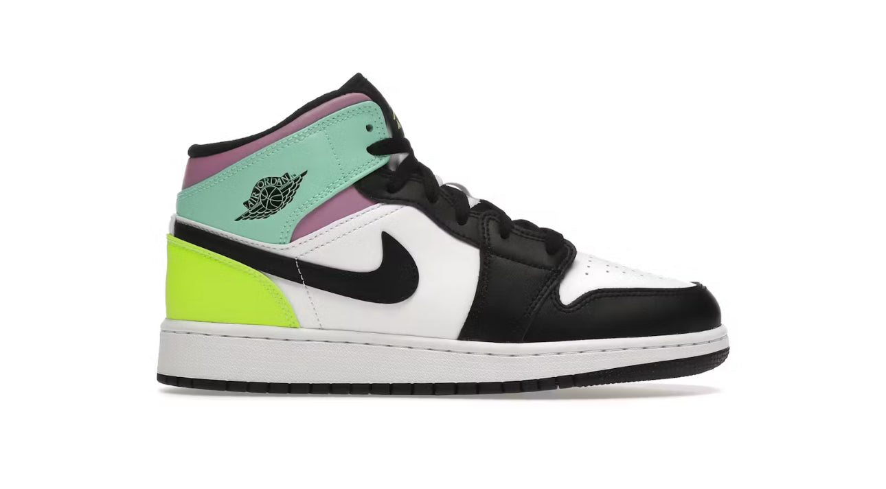JORDAN 1 MID PASTEL BLACK TOE
