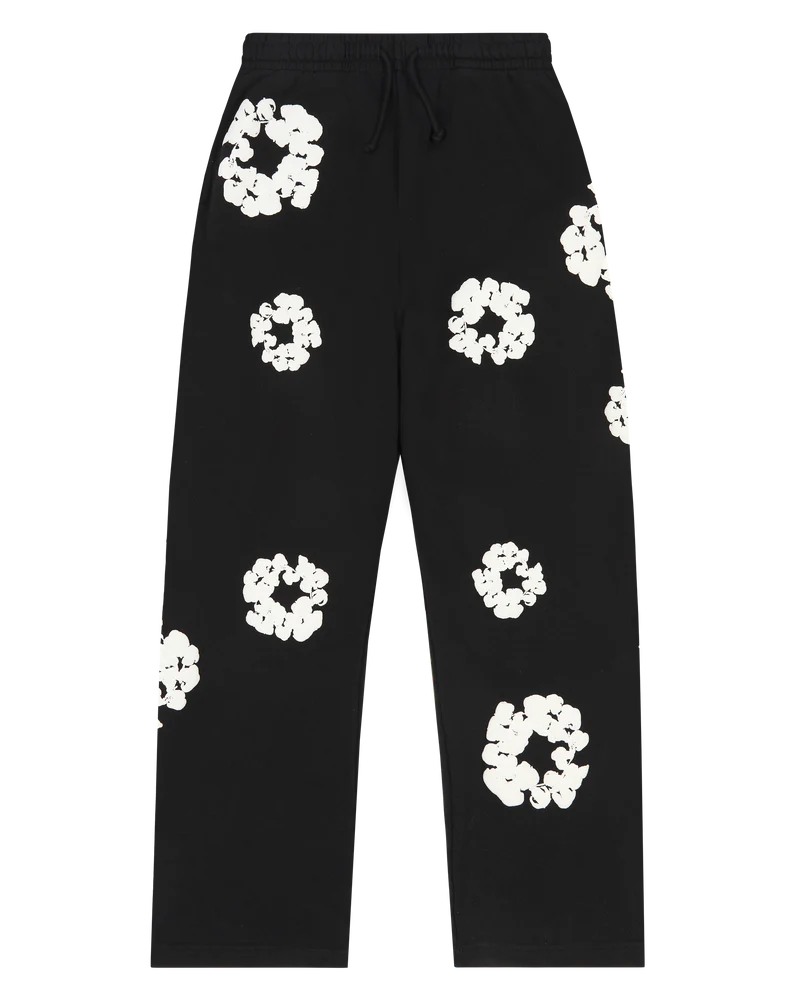 DENIM TEARS Cotton Wreath Baggy Sweatpants Black