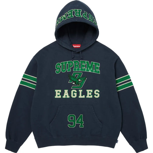 SUPREME EAGLES RHINESTONE HOODIE NAVY