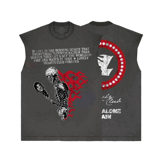 LONELY HEARTS Burning Desire Sleeveless T-Shirt