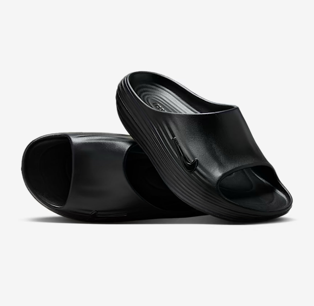 NIKE REACTX RESHOVEN8 SLIDES BLACK