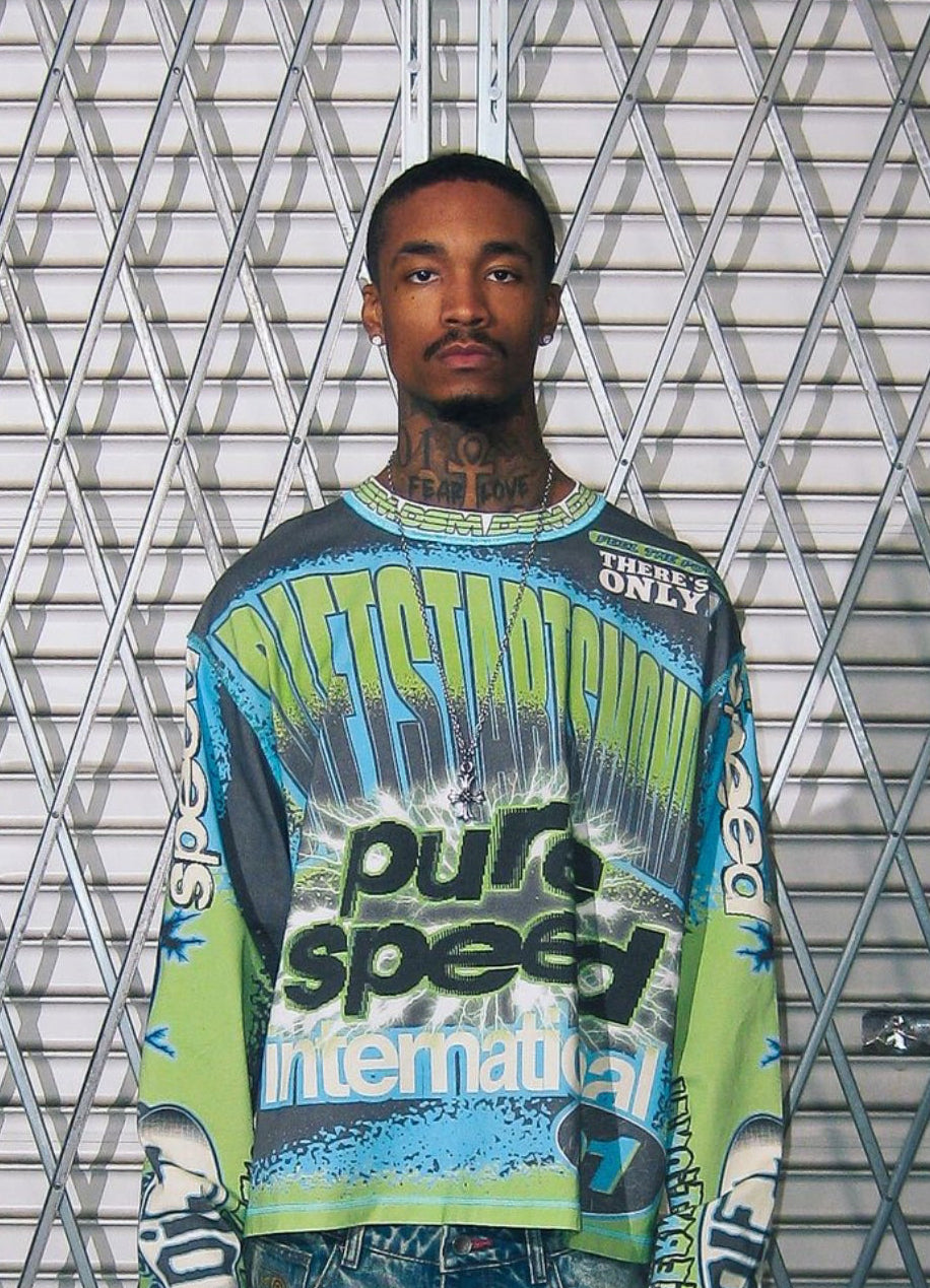 DIET STARTS MONDAY MX Racing Jersey - Black/Blue/Green