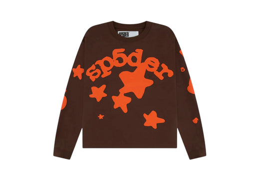 SP5DER BROWN BELUGA LONGSLEEVE TEE