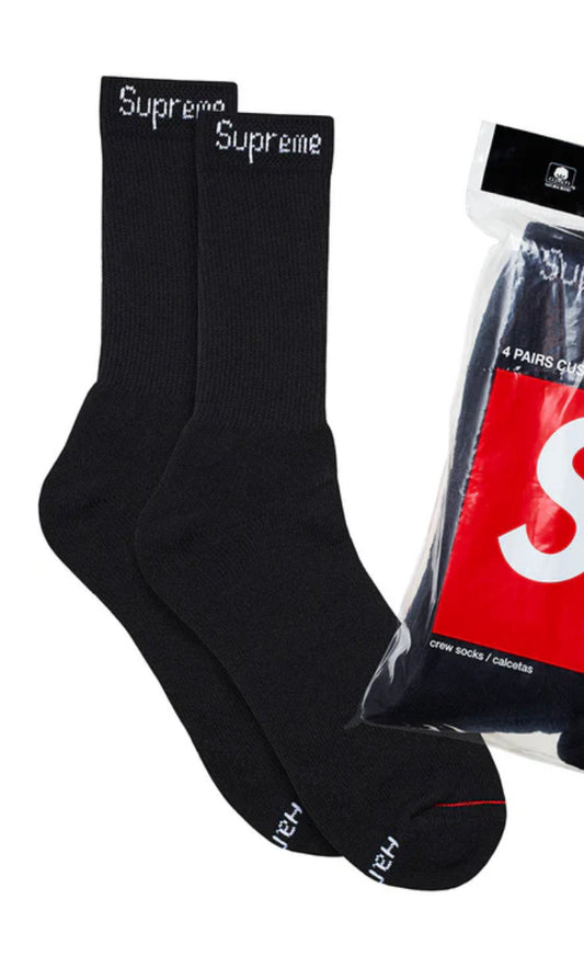 Supreme®/Hanes® Crew Socks (1 Pack) Black