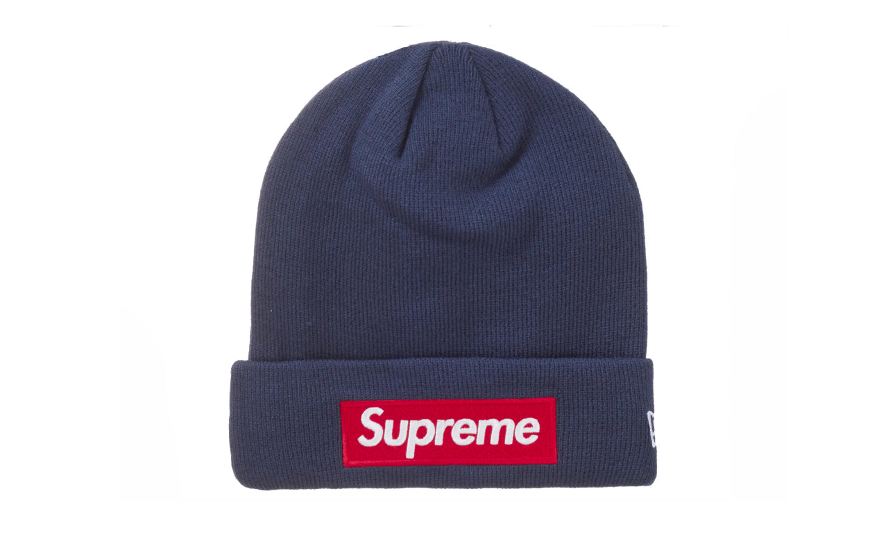 SUPREME NEW ERA BOX LOGO BEANIE NAVY (FW24)