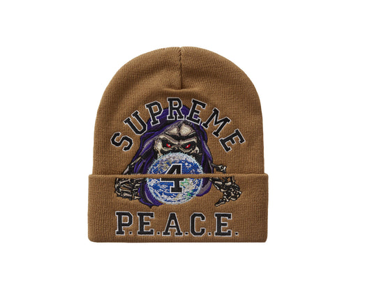 SUPREME WORLD PEACE BEANIE TAN