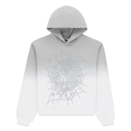 SP5DER OG WEB OMBRE HOODIE GREY WHITE