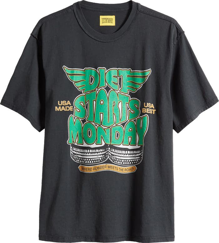 DIET STARTS MONDAY TIRE COTTON TEE