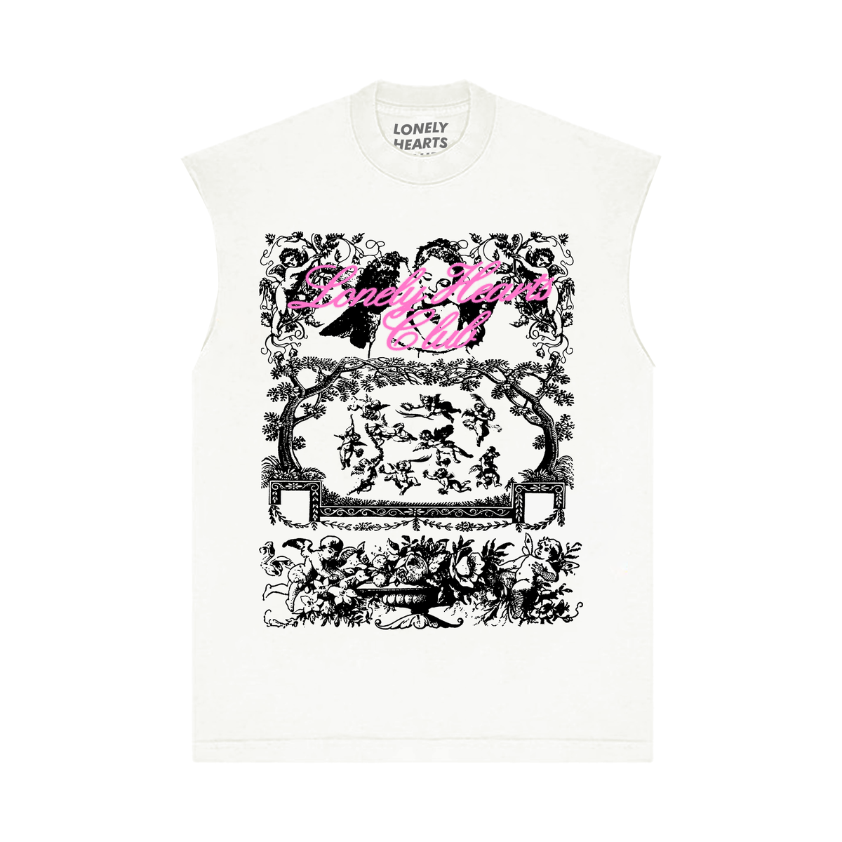 LONELY HEARTS HEAVEN AWAITS SLEEVELESS TEE