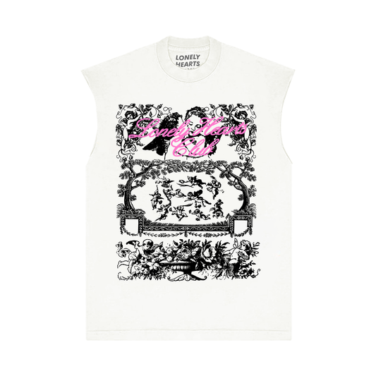 LONELY HEARTS HEAVEN AWAITS SLEEVELESS TEE