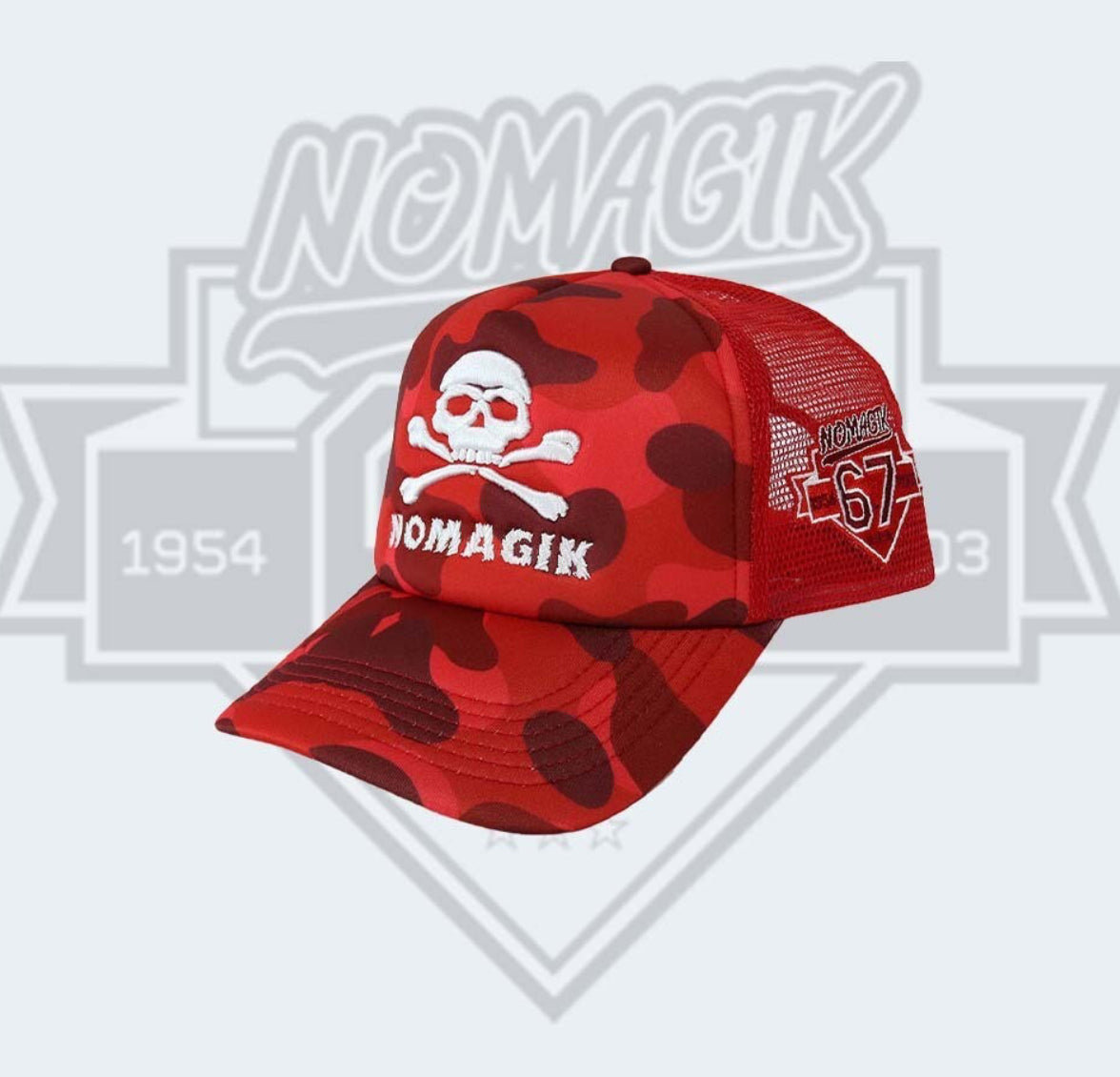 RED CAMO X NOMAGIK TRUCKER HAT