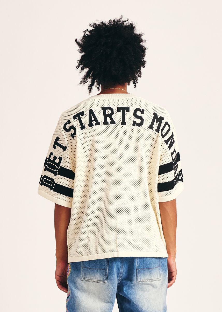 DIET STARTS MONDAY Knit Jersey CREAM BLACK