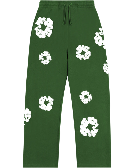 DENIM TEARS Cotton Wreath Baggy Sweatpants Green