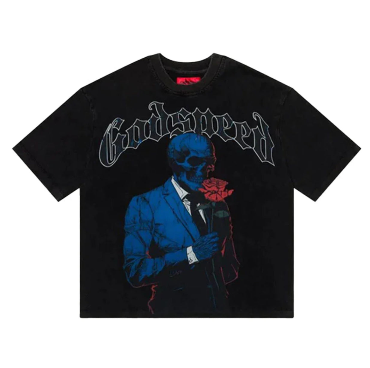 GODSPEED Smell the Roses Black Wash TEE