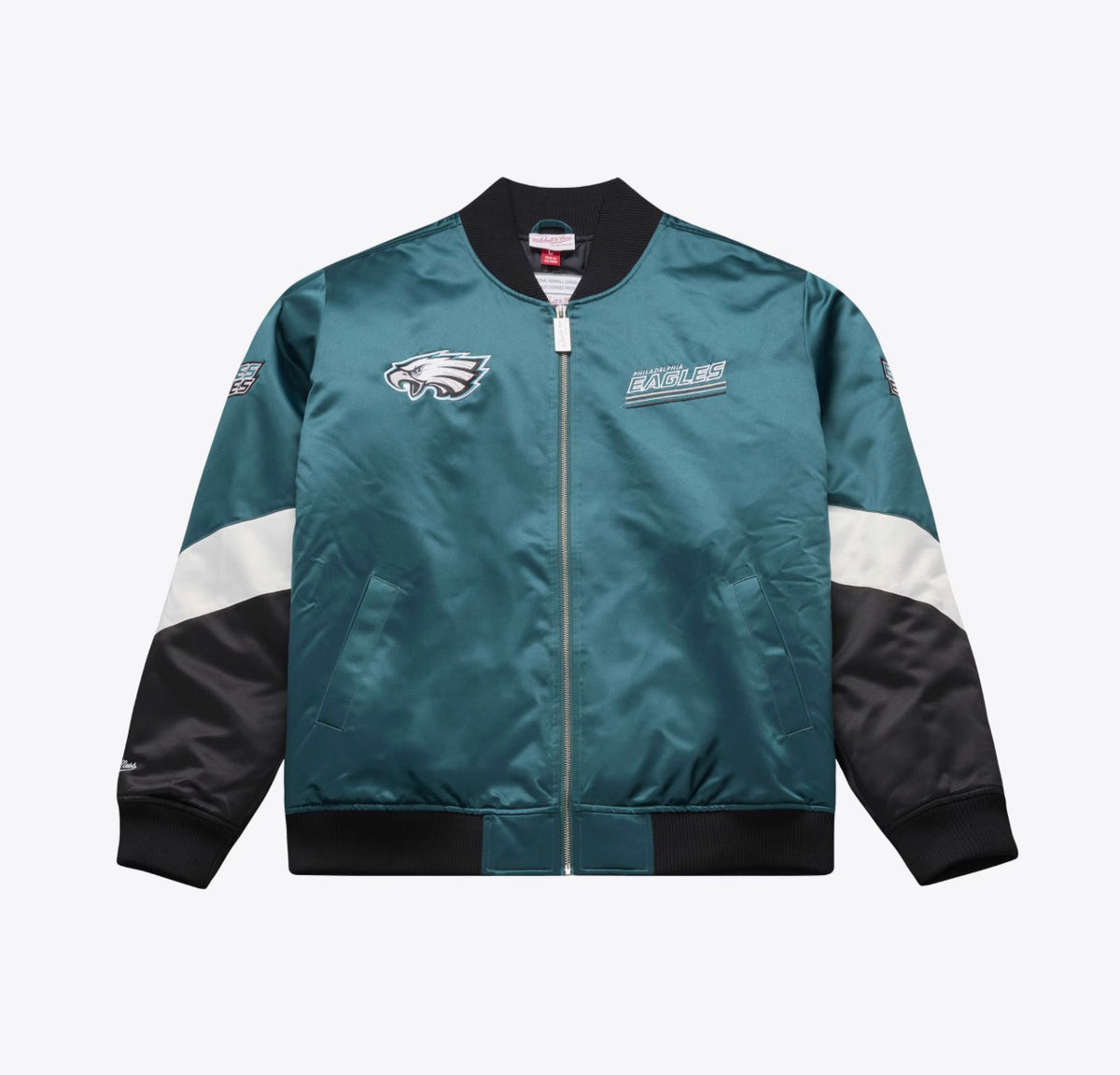 Eagles Midnight Green Triple Check Heavyweight Satin Full-Zip Jacket