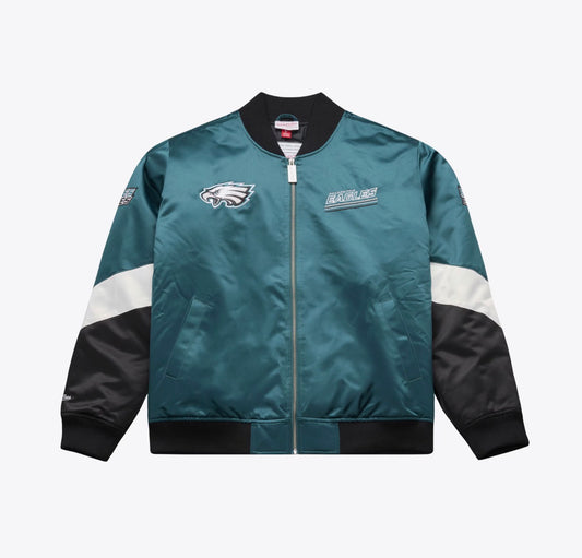 Eagles Midnight Green Triple Check Heavyweight Satin Full-Zip Jacket
