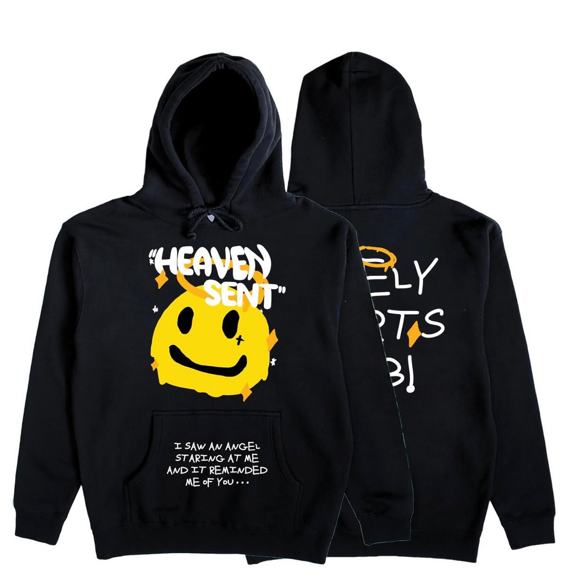 LONELY HEARTS HEAVEN SENT BLACK HOODIE
