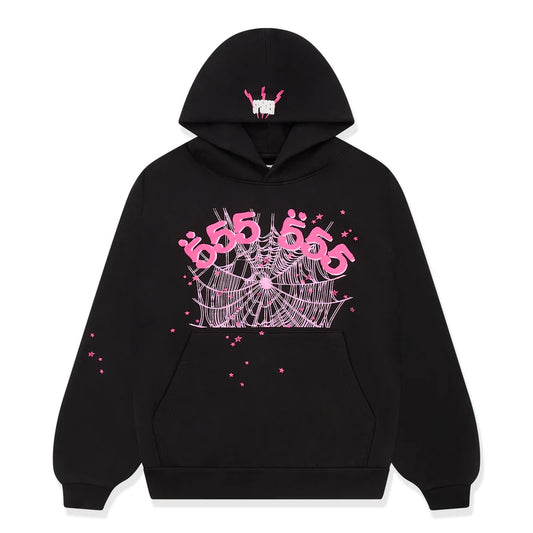 SP5DER ANGEL NUMBER HOODIE BLACK PINK