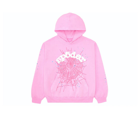SP5DER PINK HOODIE