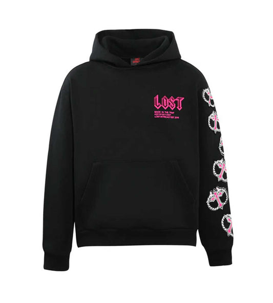 LOST INTRICACY MITT HOODIE BLACK/PINK