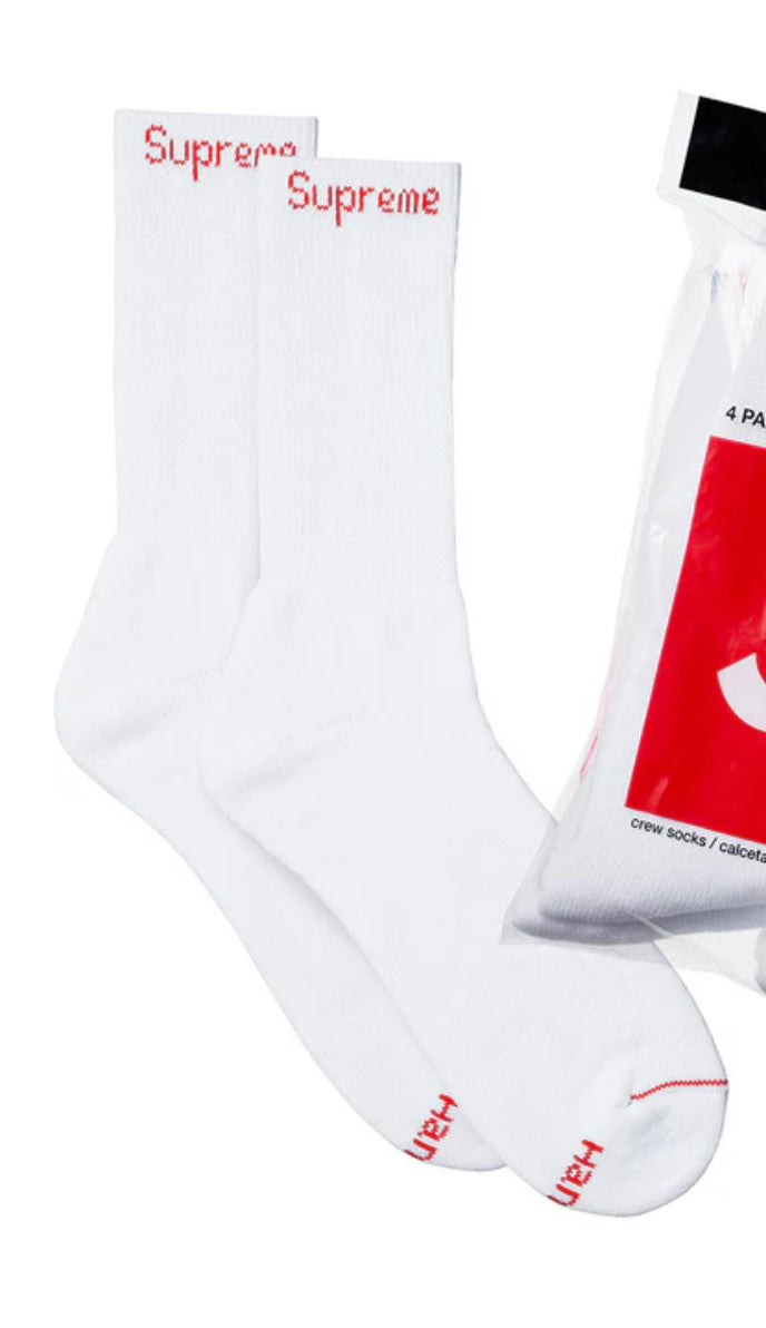 Supreme®/Hanes® Crew Socks (1 Pack) White