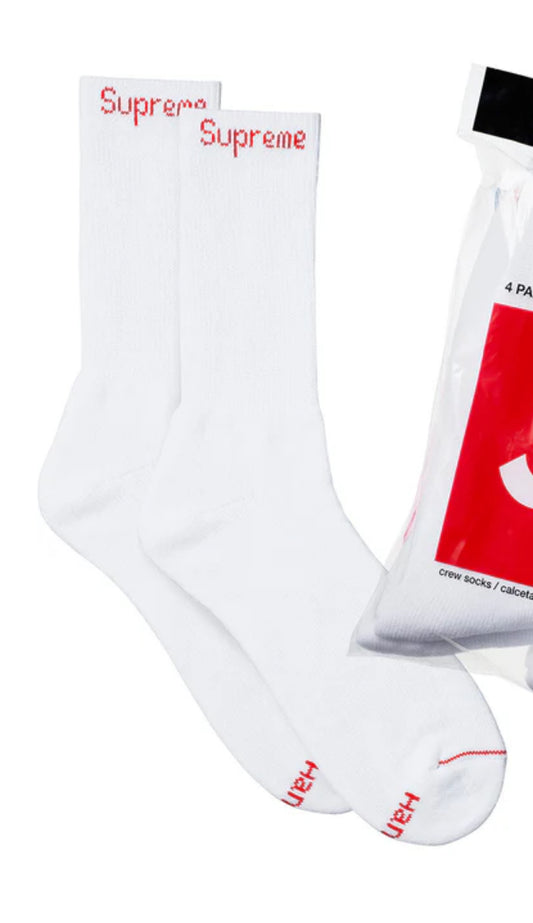 Supreme®/Hanes® Crew Socks (1 Pack) White